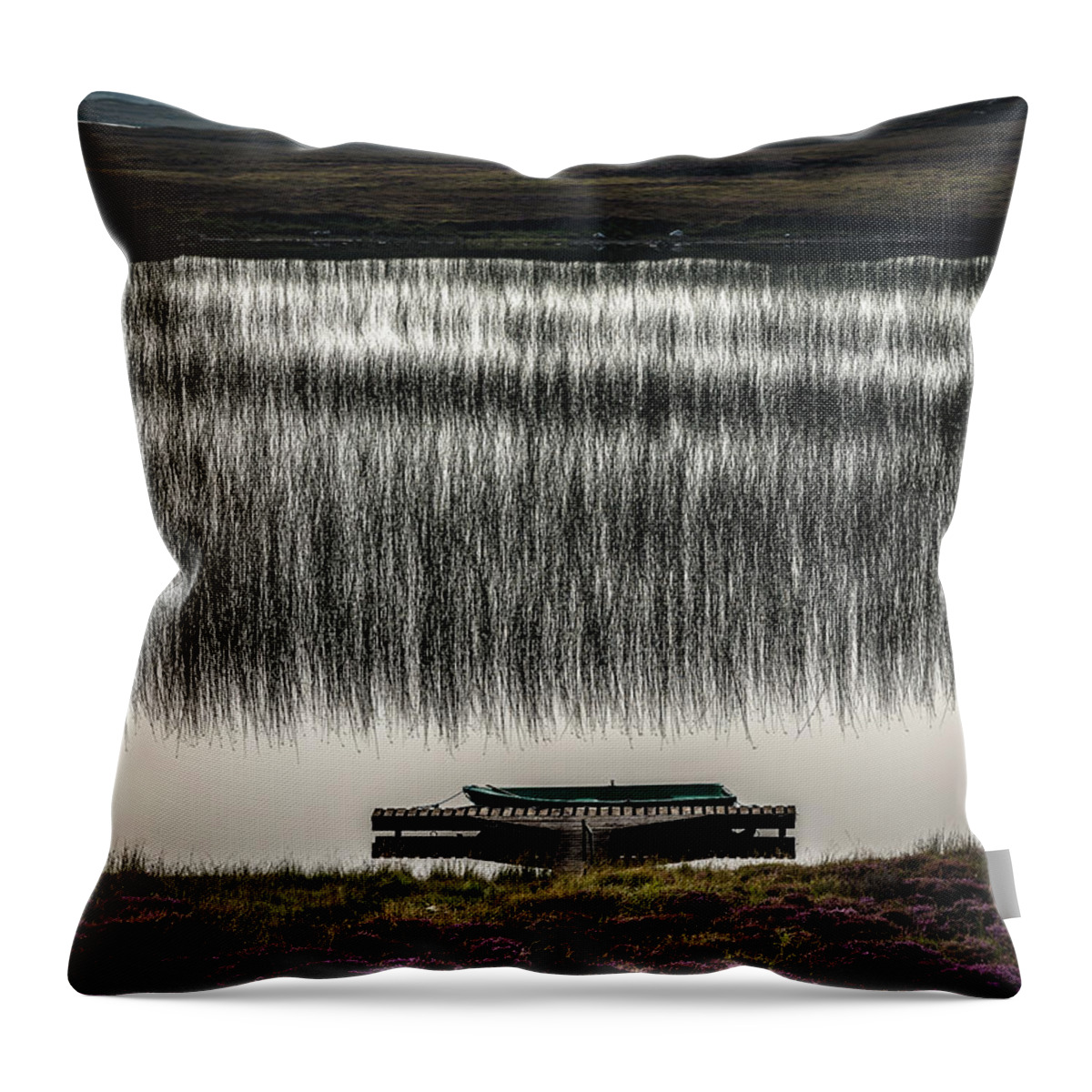 Scotland Throw Pillow featuring the photograph Jetty, Loch na Maracha, Isle of Harris by Peter OReilly