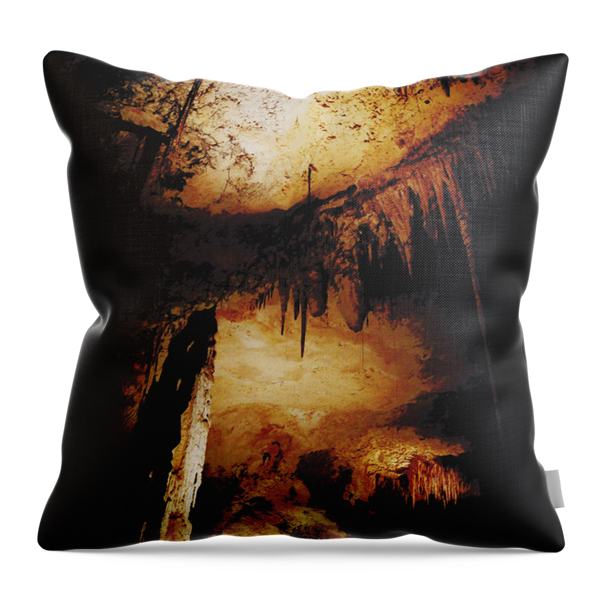 Jewel Cave Throw Pillow featuring the photograph Jewel Cave V by Cassandra Buckley
