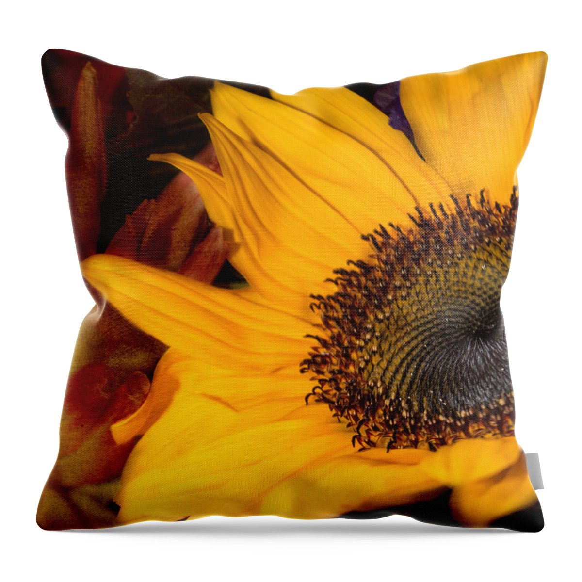 Sunflower Throw Pillow featuring the photograph Jeweled by Arlene Carmel
