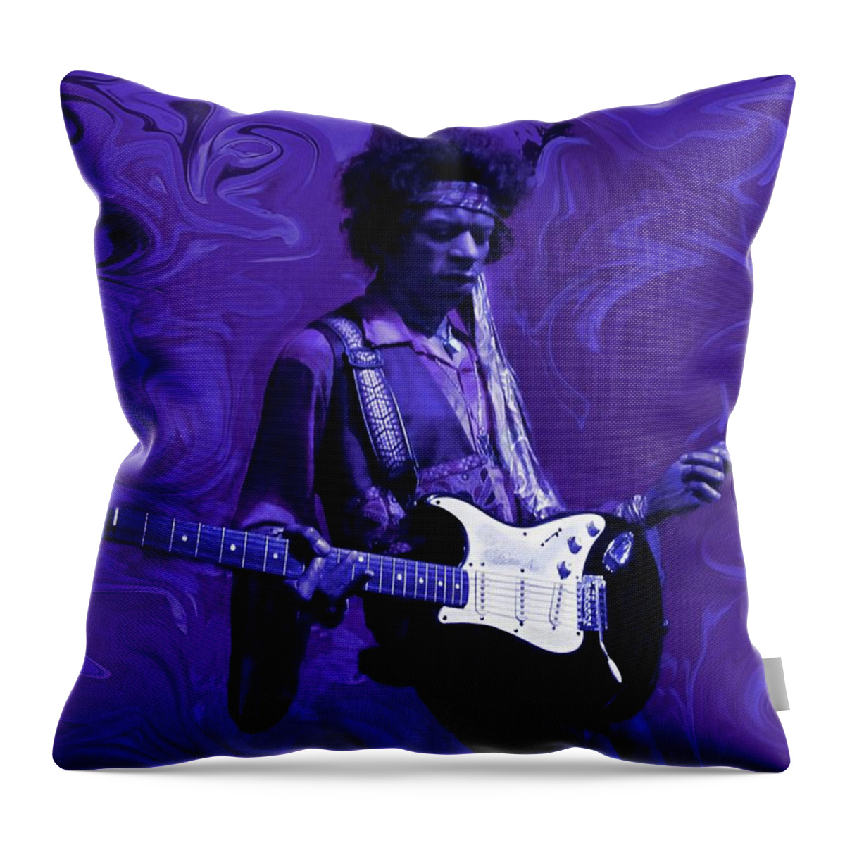 Jimi Hendrix Throw Pillow featuring the photograph Jimi Hendrix Purple Haze by David Dehner