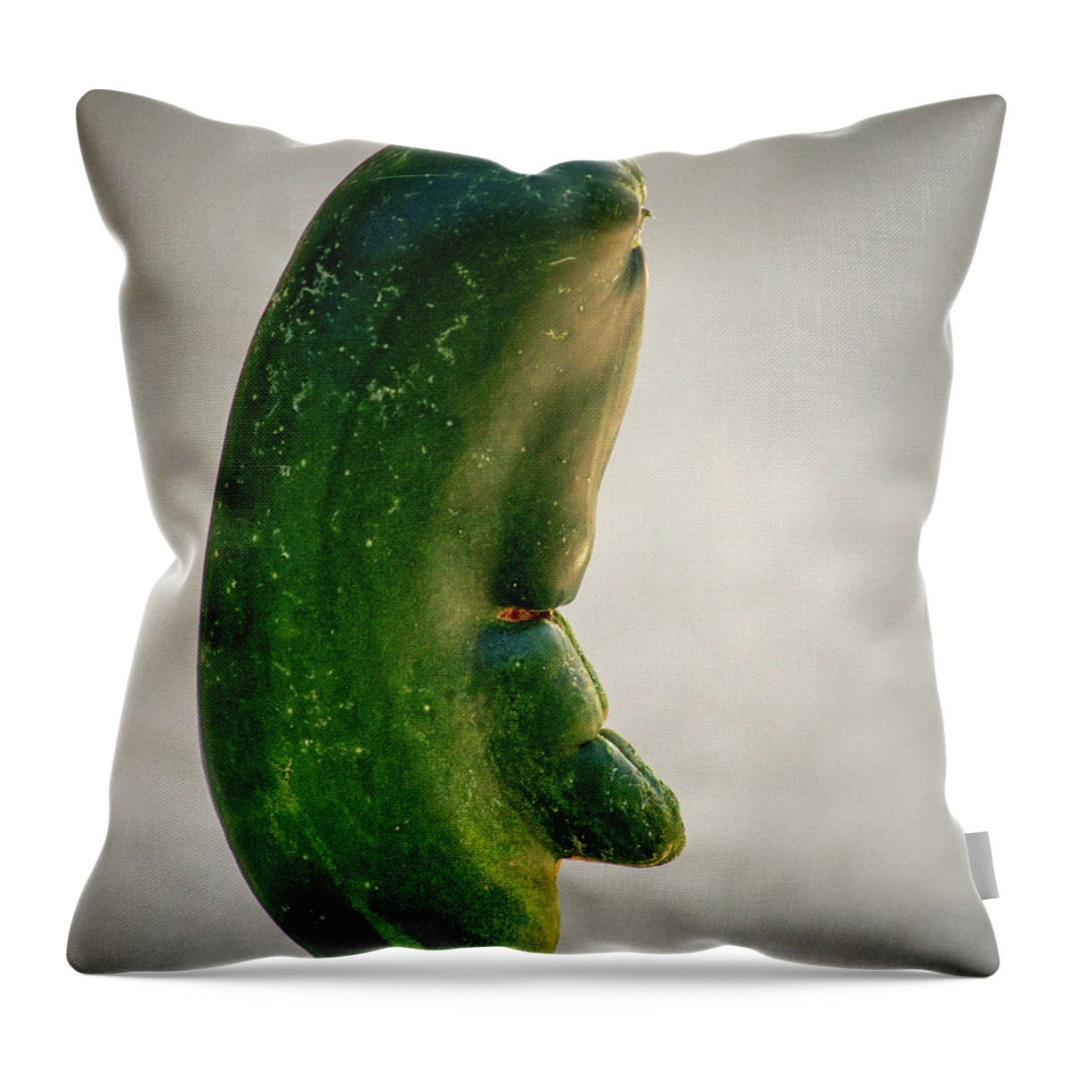 Jimmy Durante Throw Pillow featuring the photograph Jimmy Durante Cucumber by Bill Swartwout