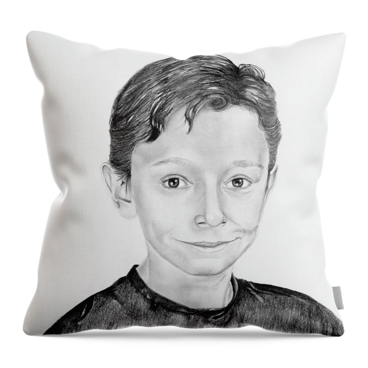 Dog Throw Pillow featuring the drawing Jimmy by Mayhem Mediums