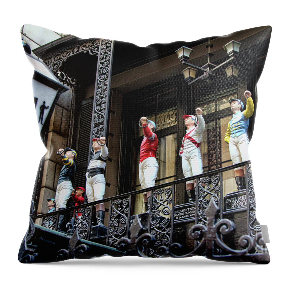 Nyc Throw Pillow featuring the photograph Jockey Club 21 NYC by Chuck Kuhn