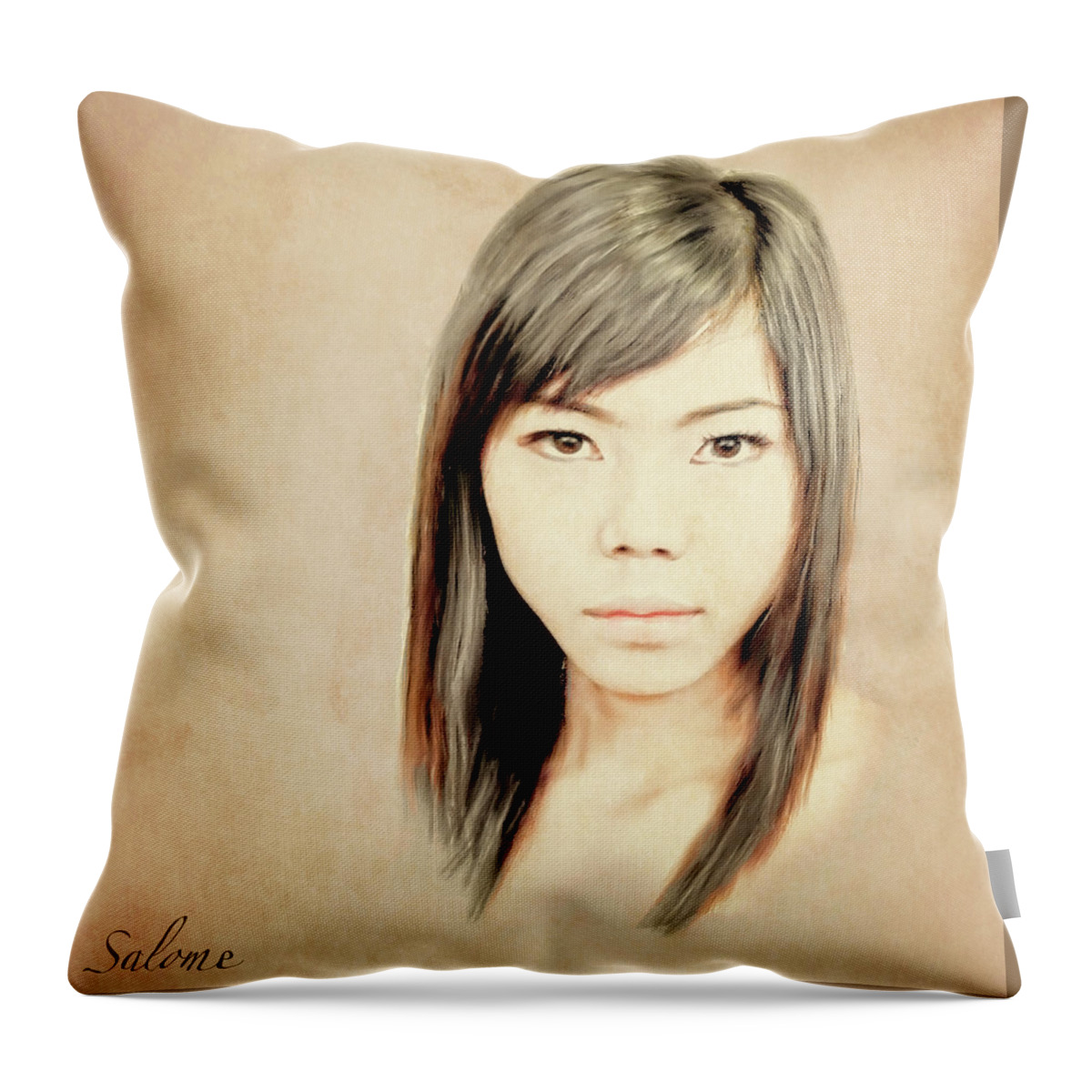 Salome Throw Pillow featuring the painting Joe by Salome Hooper
