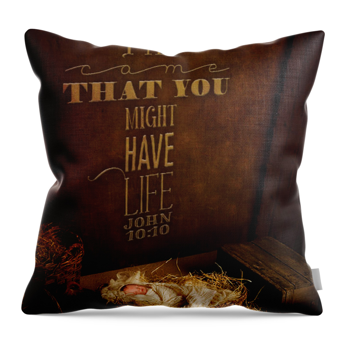 Jesus Throw Pillow featuring the digital art John 10 by Kathryn McBride