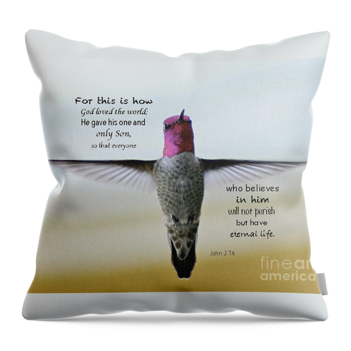 Easter Throw Pillow featuring the photograph John 3 v 16 by Debby Pueschel