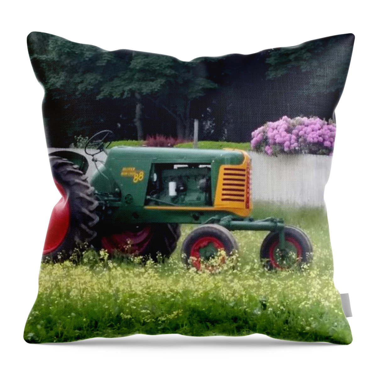 Tracker Throw Pillow featuring the photograph John Deere by Rob Hans