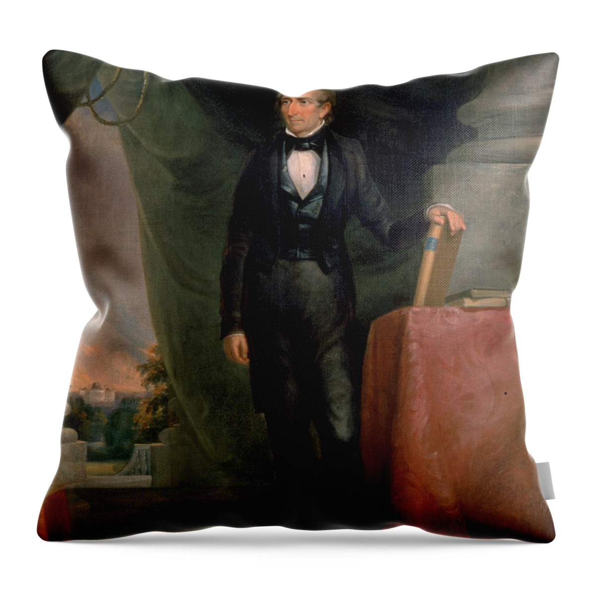 James Reid Lambdin Throw Pillow featuring the painting John Tyler by James Reid Lambdin
