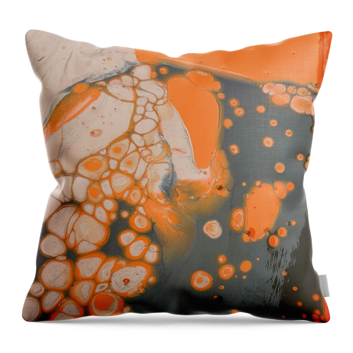 Abstract Throw Pillow featuring the painting Johnny Pepper crowding over hyppo by Gyula Julian Lovas