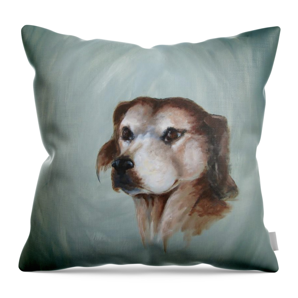 Buddy Throw Pillow featuring the painting John's Buddy by Patricia Kanzler
