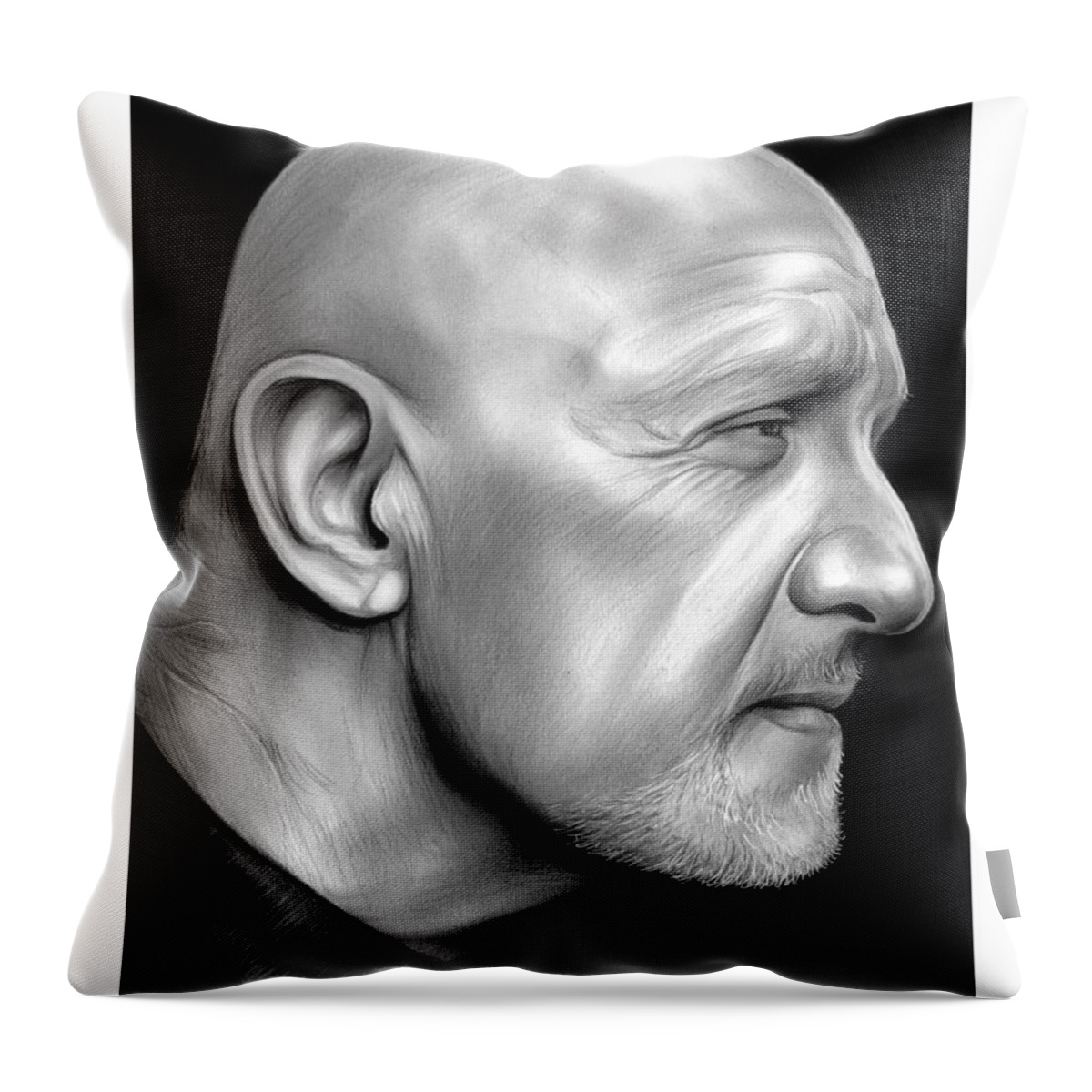 Jonathan Banks Throw Pillow featuring the drawing Jonathan Banks by Greg Joens