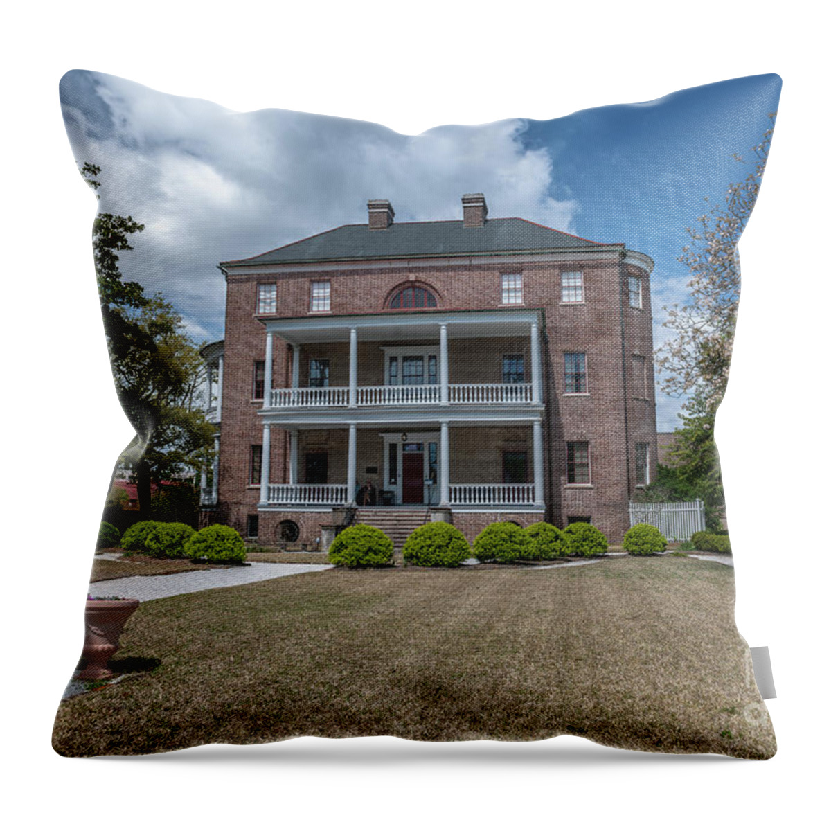 The Joseph Manigault House Throw Pillow featuring the photograph Joseph Manigault by Dale Powell