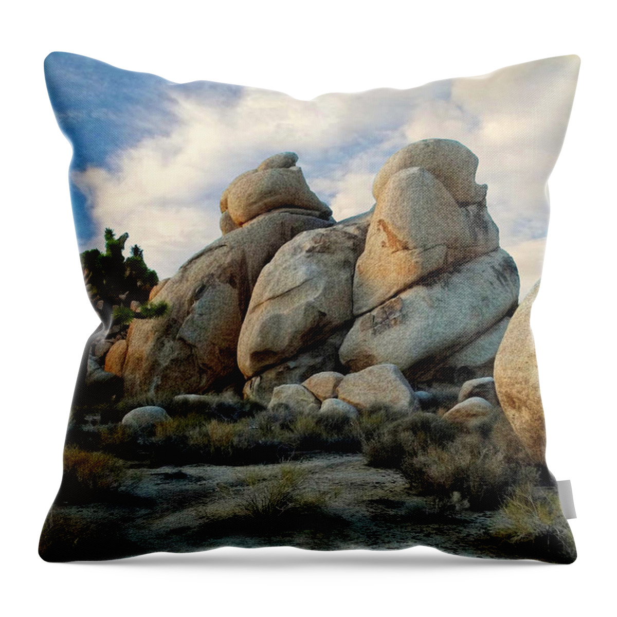 Joshua Tree National Park Throw Pillow featuring the photograph Joshua Tree Rock Formations At Dusk by Glenn McCarthy Art and Photography