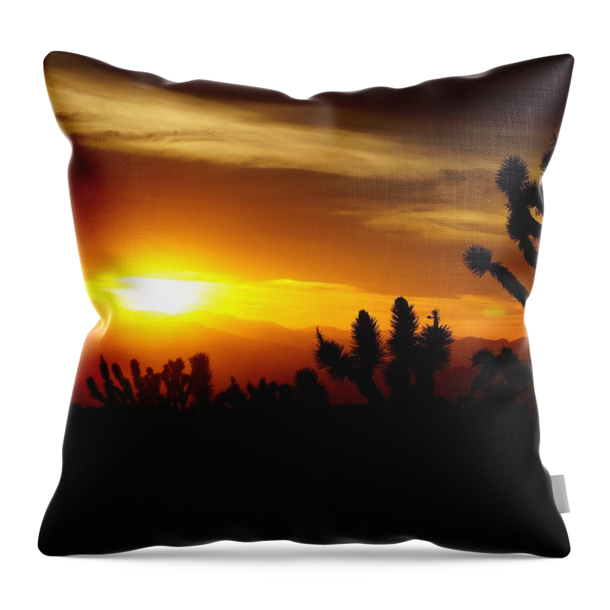 Joshua Throw Pillow featuring the photograph Joshua Tree Sunset in Nevada by Tranquil Light Photography