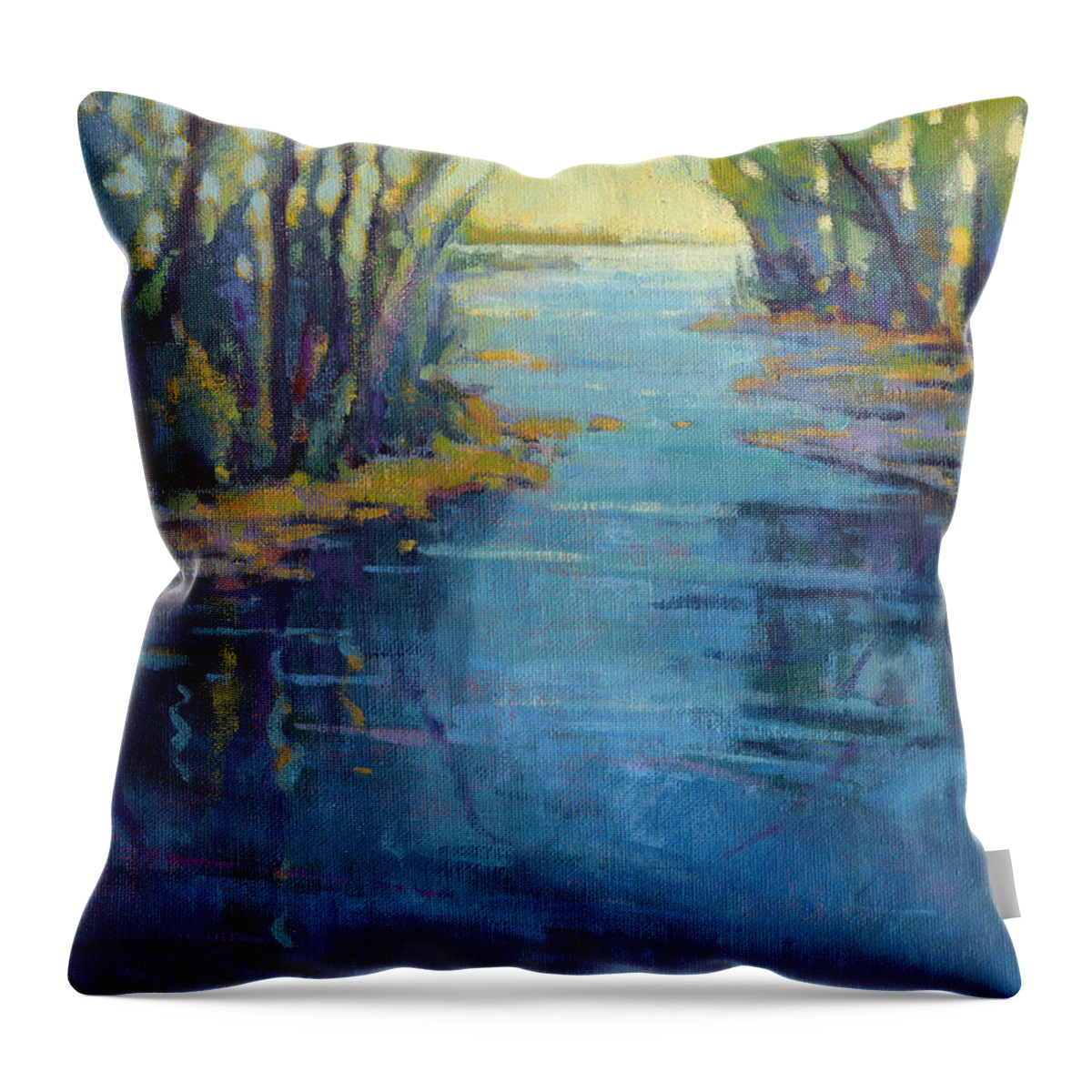 River Throw Pillow featuring the painting Journey Home by Konnie Kim