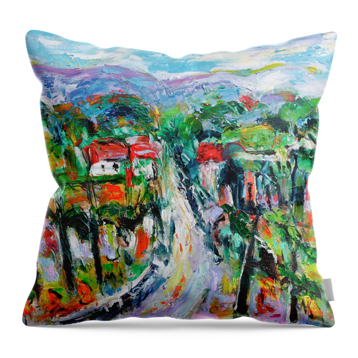 Art Throw Pillow featuring the painting Journey through the vines by Jeremy Holton
