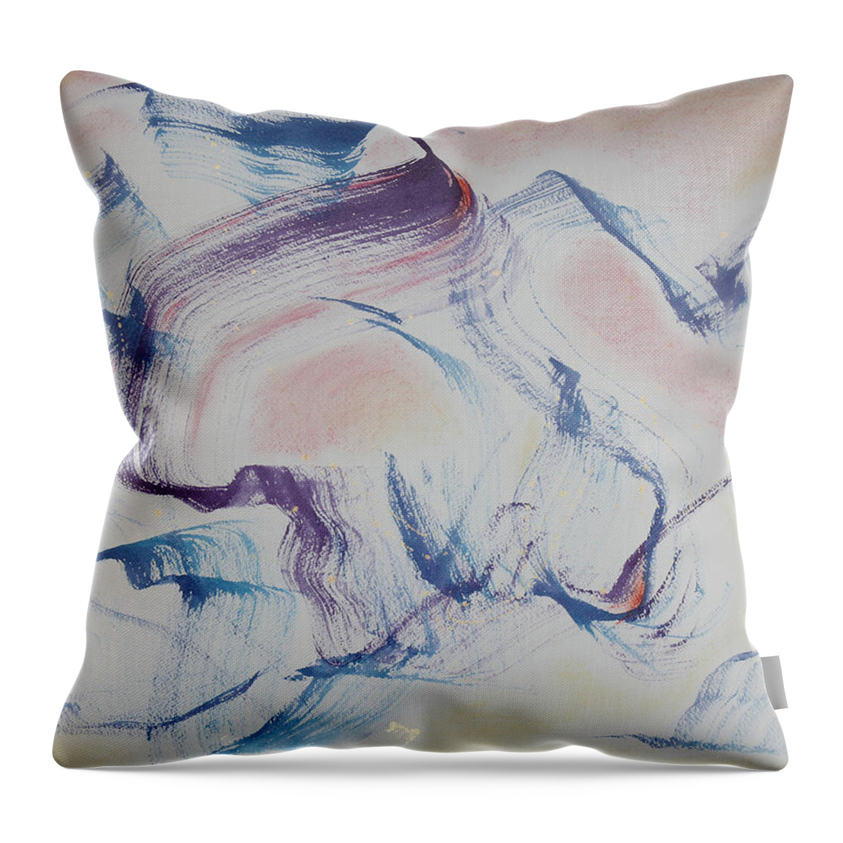 Abstract Painting Throw Pillow featuring the painting Journeys of the Heart by Asha Carolyn Young
