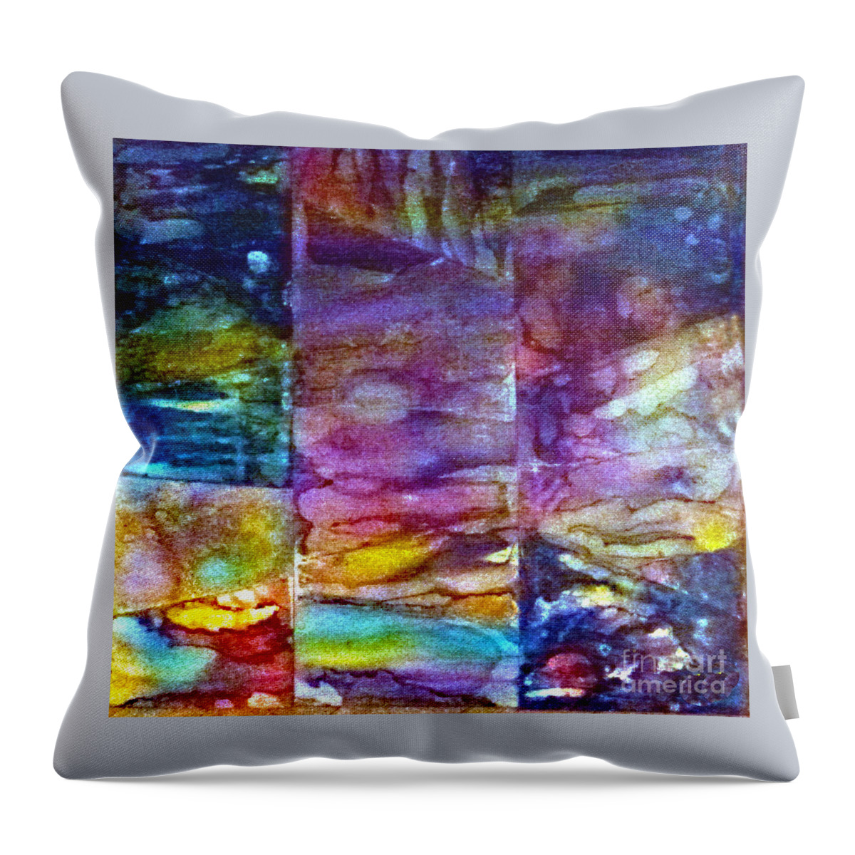 Colorful Throw Pillow featuring the painting Jubilation by Alene Sirott-Cope