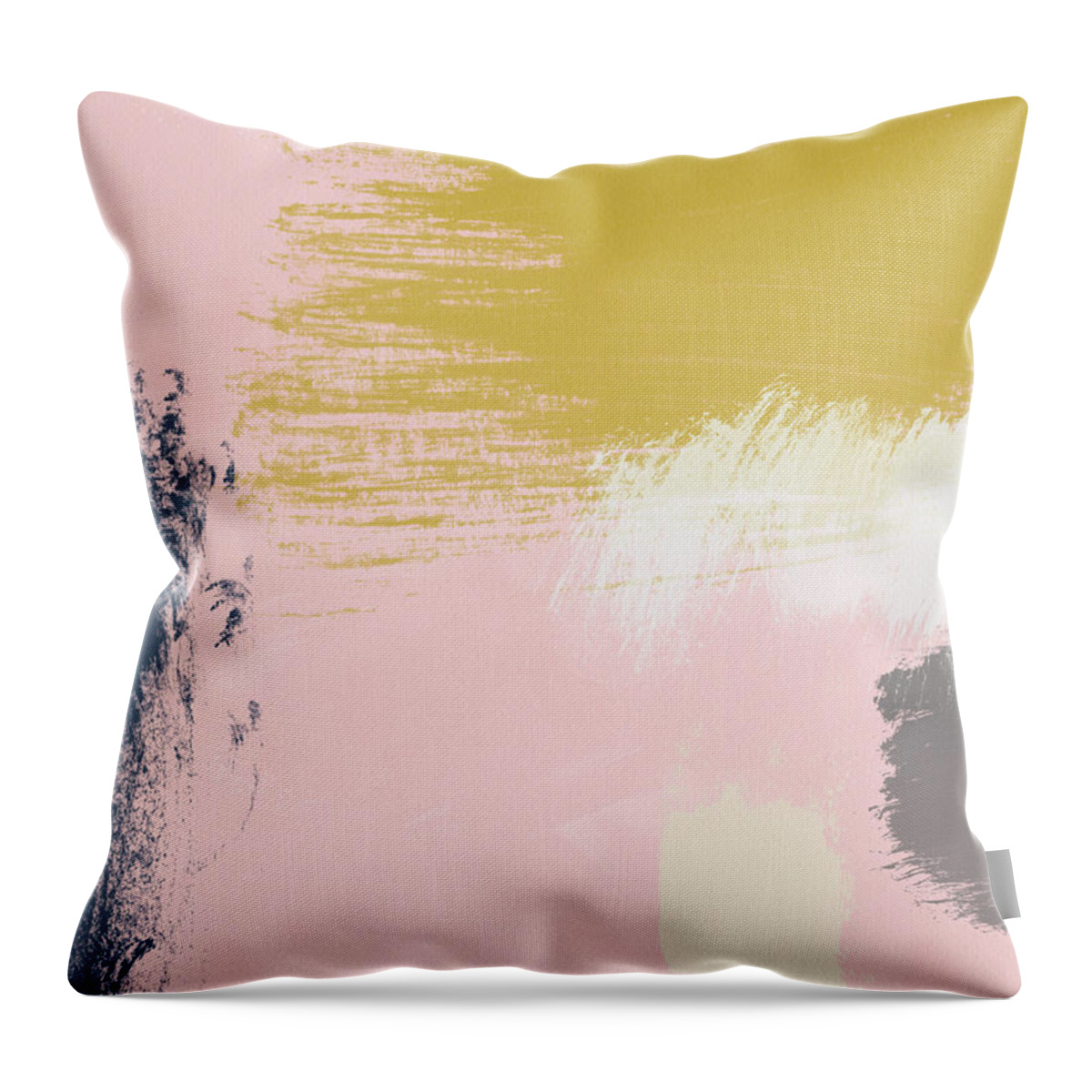 Abstract Throw Pillow featuring the painting Jubilee Mix 3- Abstract Art by Linda Woods by Linda Woods