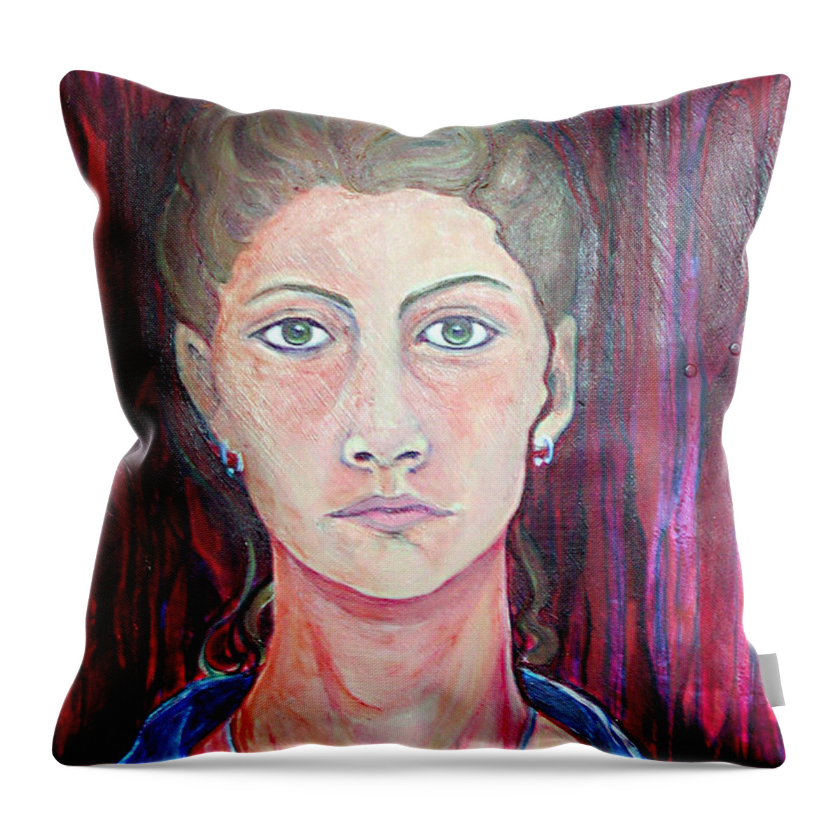 Julie Throw Pillow featuring the painting Julie Self Portrait by Julie Davis