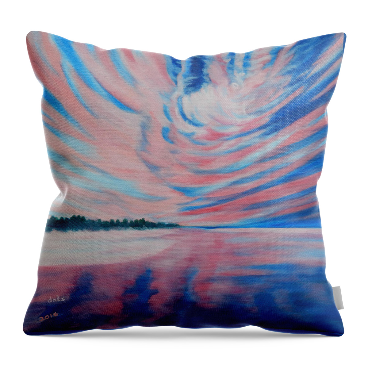 Sand Throw Pillow featuring the painting Julie's Sunset by Douglas Ann Slusher