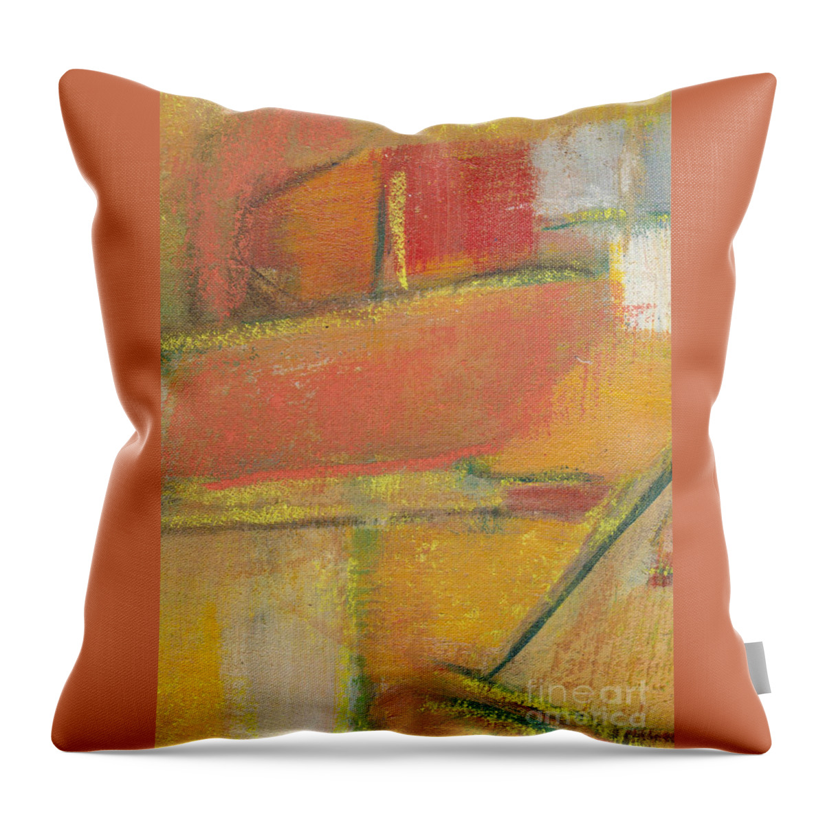 Yellows Throw Pillow featuring the painting July 13 2016 4 of 5 by Patricia Cleasby