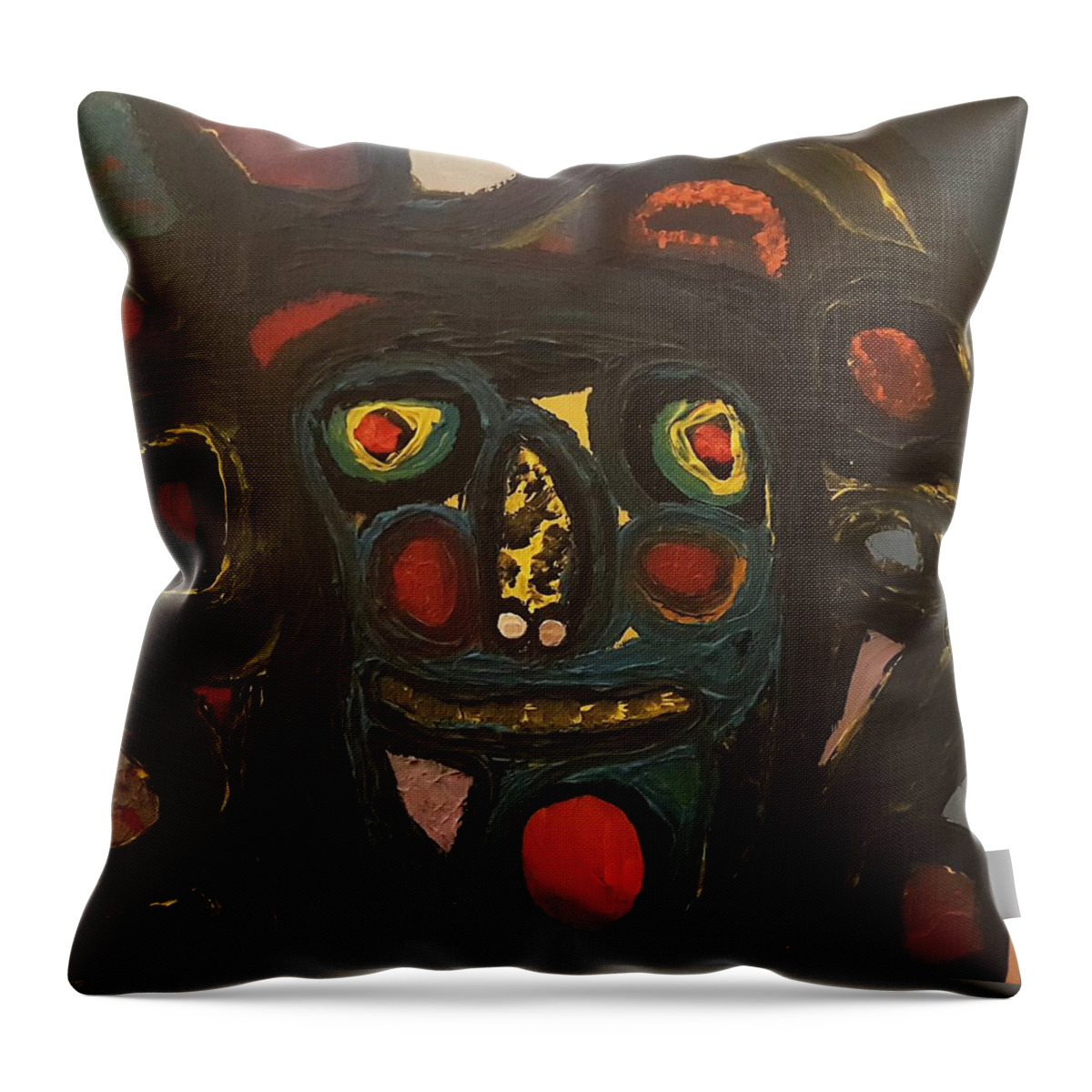 Multicultural Nfprsa Product Review Reviews Marco Social Media Technology Websites \\\\in-d�lj\\\\ Darrell Black Definism Artwork Throw Pillow featuring the painting Jumbled mindset by Darrell Black