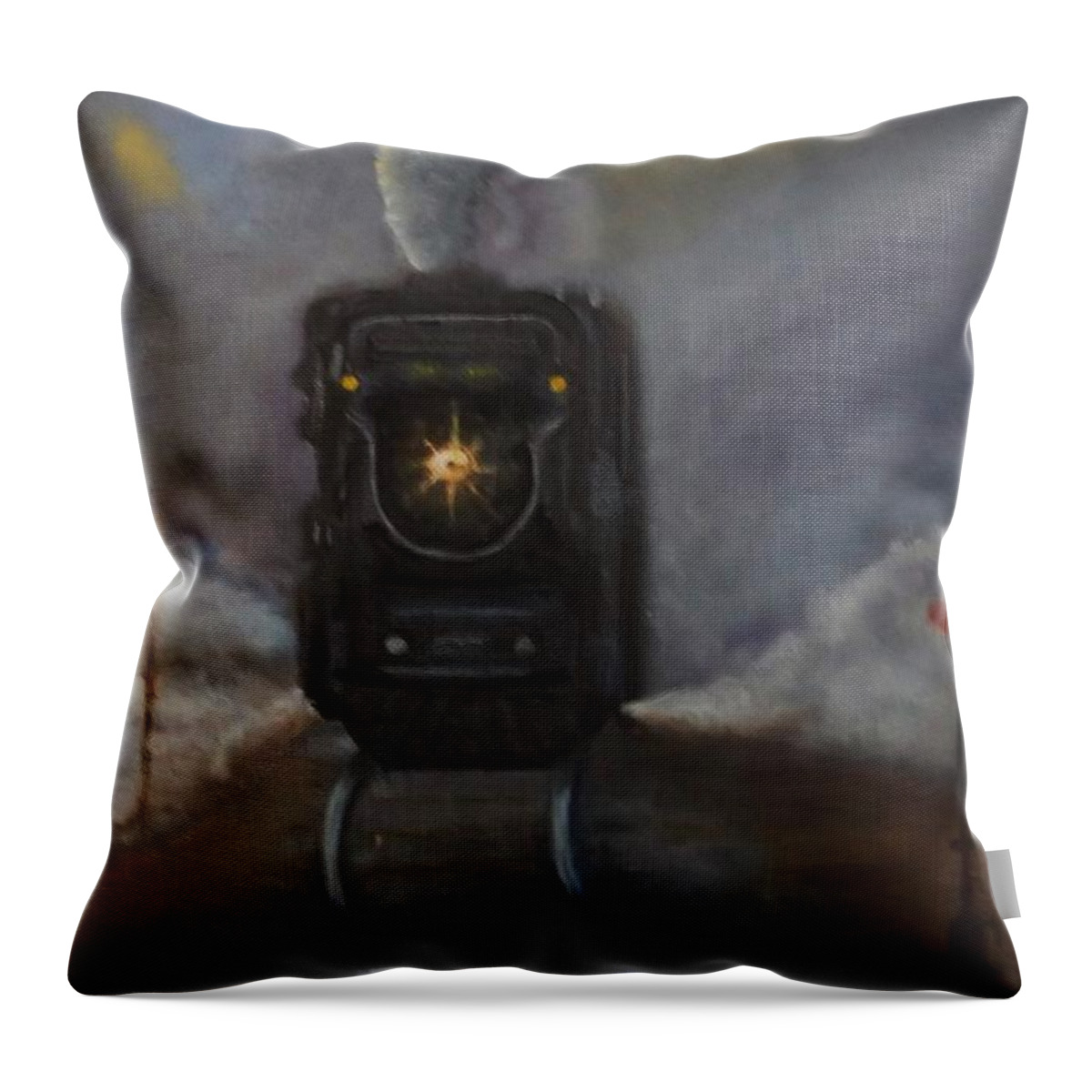 Locomotive Throw Pillow featuring the painting Junction by Stephen King