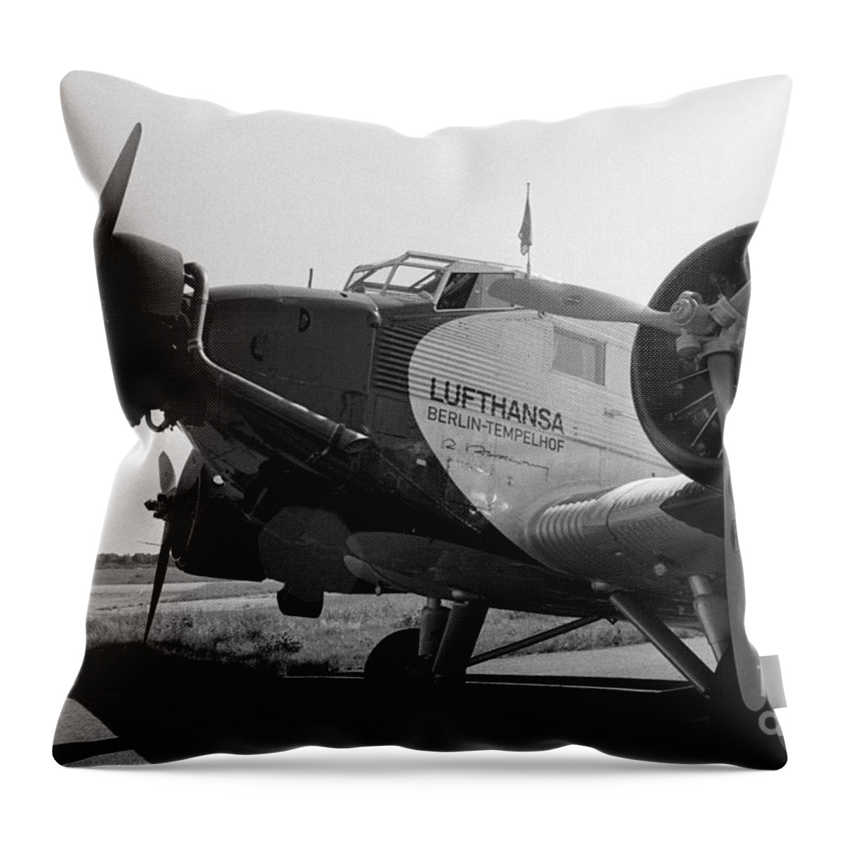 Junkers Throw Pillow featuring the photograph Junkers Ju-52 by Riccardo Mottola