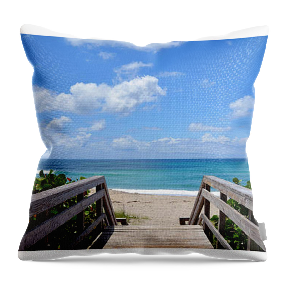 Beach Throw Pillow featuring the photograph Juno Beach Florida Seascape Collage 4 by Ricardos Creations