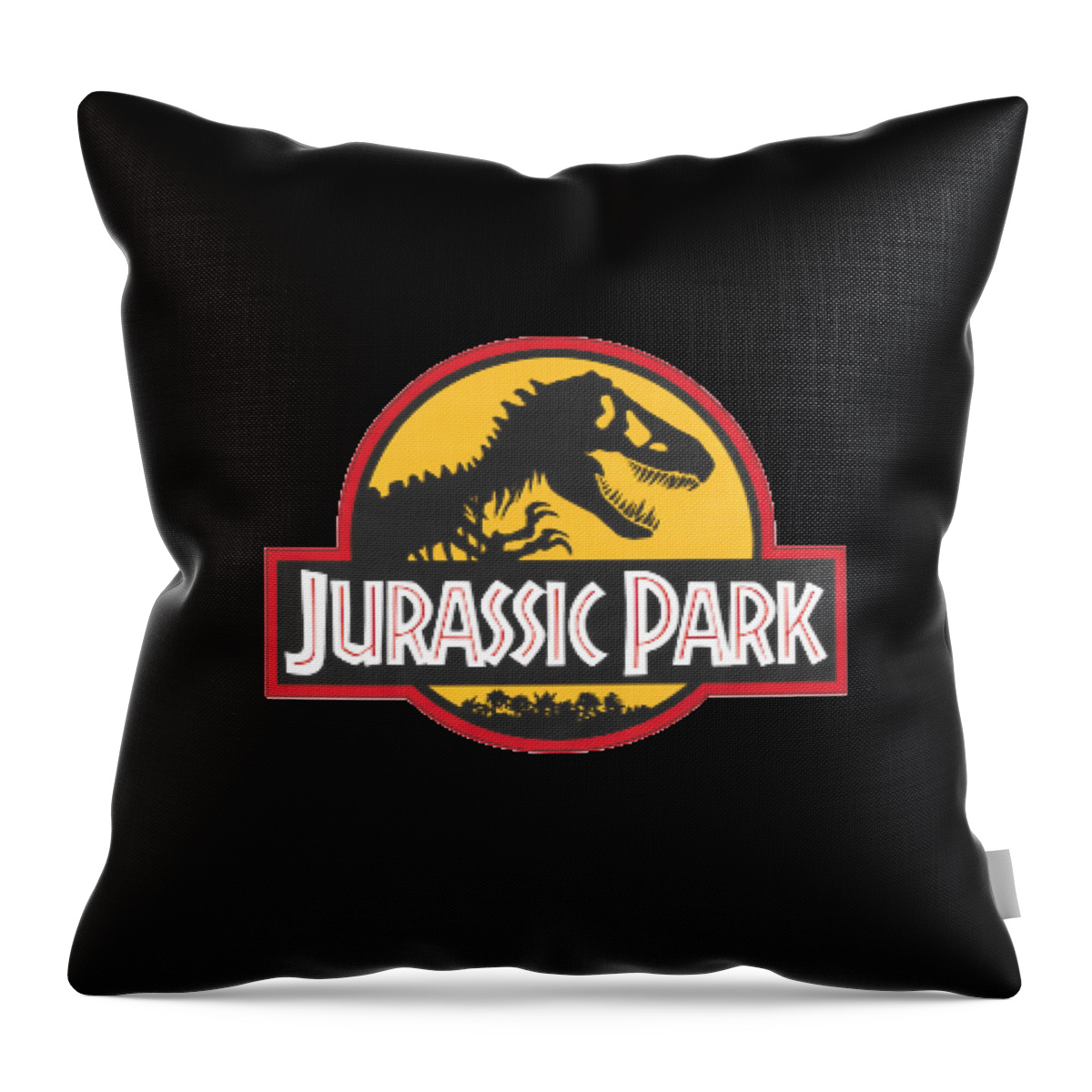 Parks Throw Pillow featuring the painting Jurassic Park T-shirt #1 by Herb Strobino