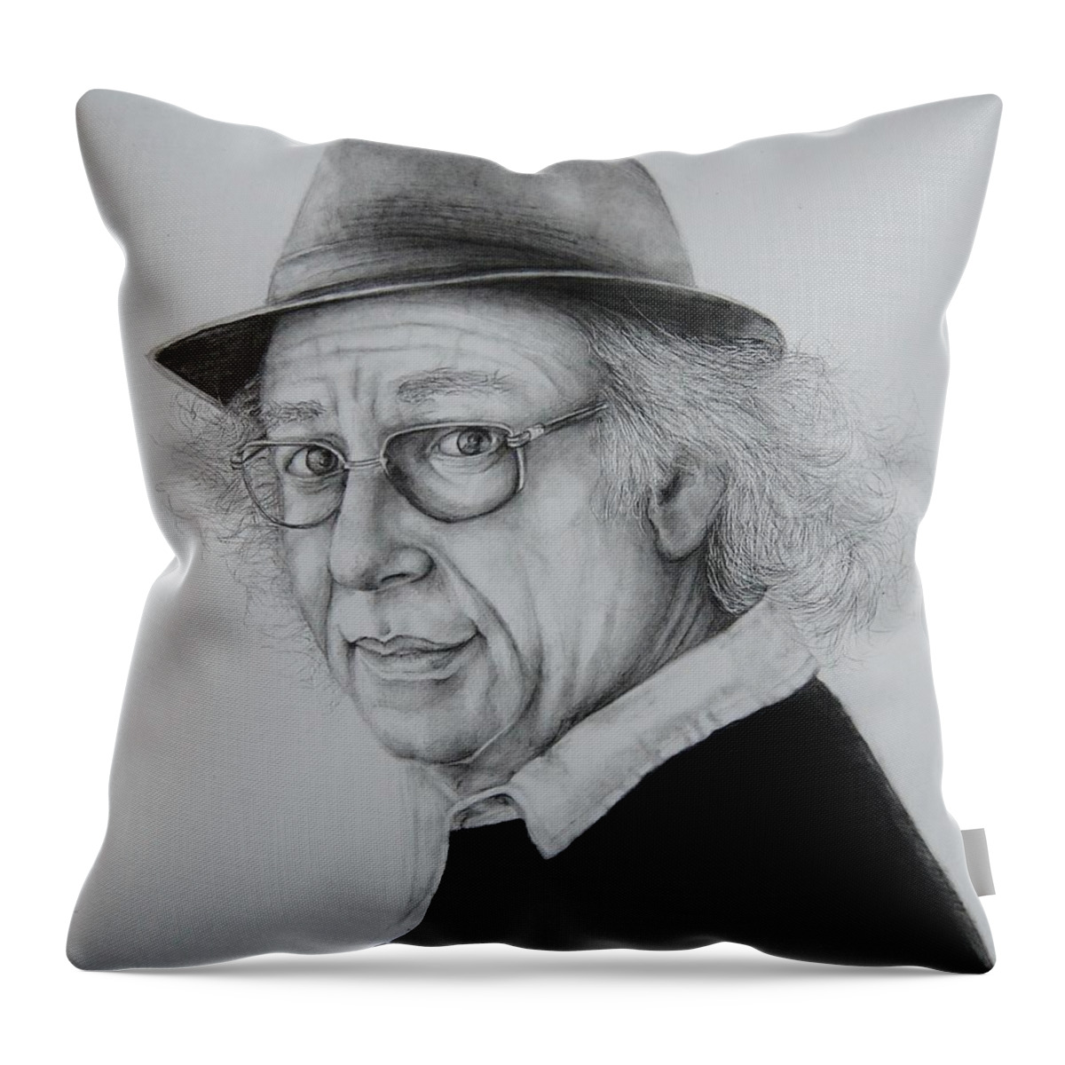 Man Throw Pillow featuring the drawing Just A Bit Quirky by Jean Cormier