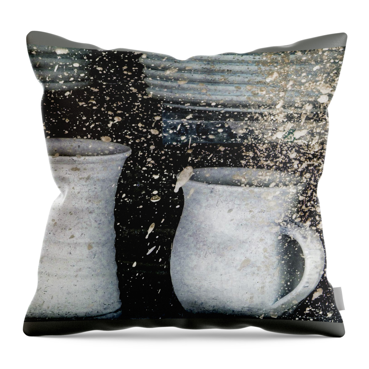 Art Throw Pillow featuring the photograph Just a Little Too Fast on the Pottery Wheel by Steve Taylor