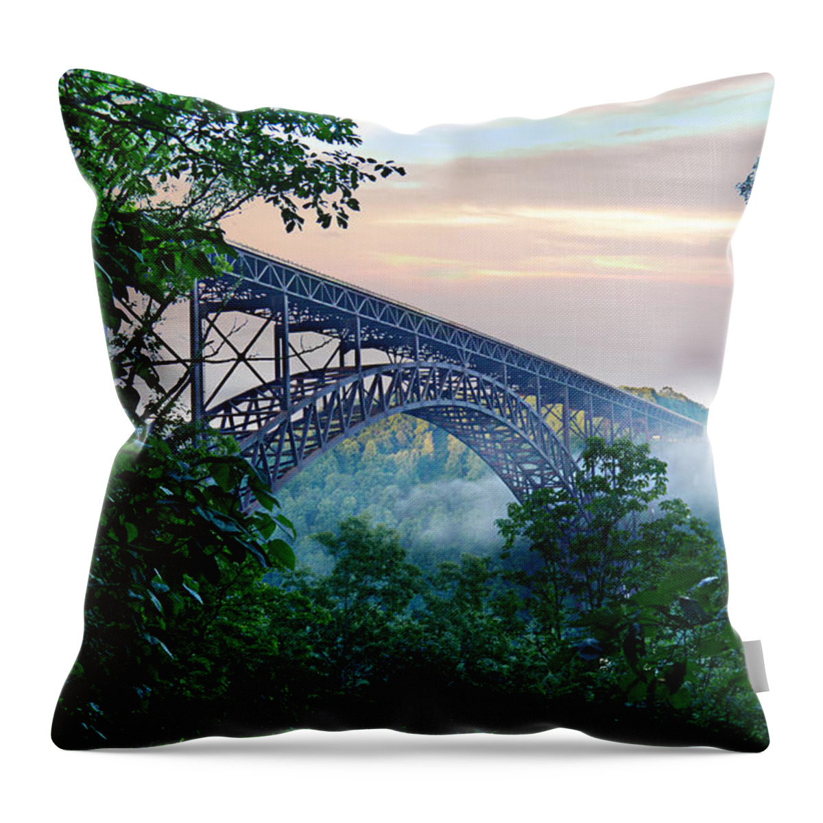 Bridge Throw Pillow featuring the photograph Just A Peak by Lisa Lambert-Shank