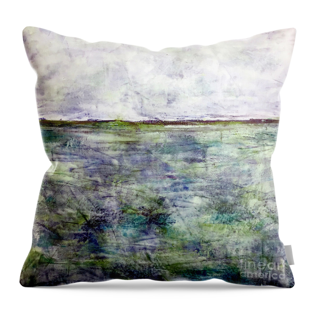 Oil Throw Pillow featuring the painting Just Another Day by Christine Chin-Fook