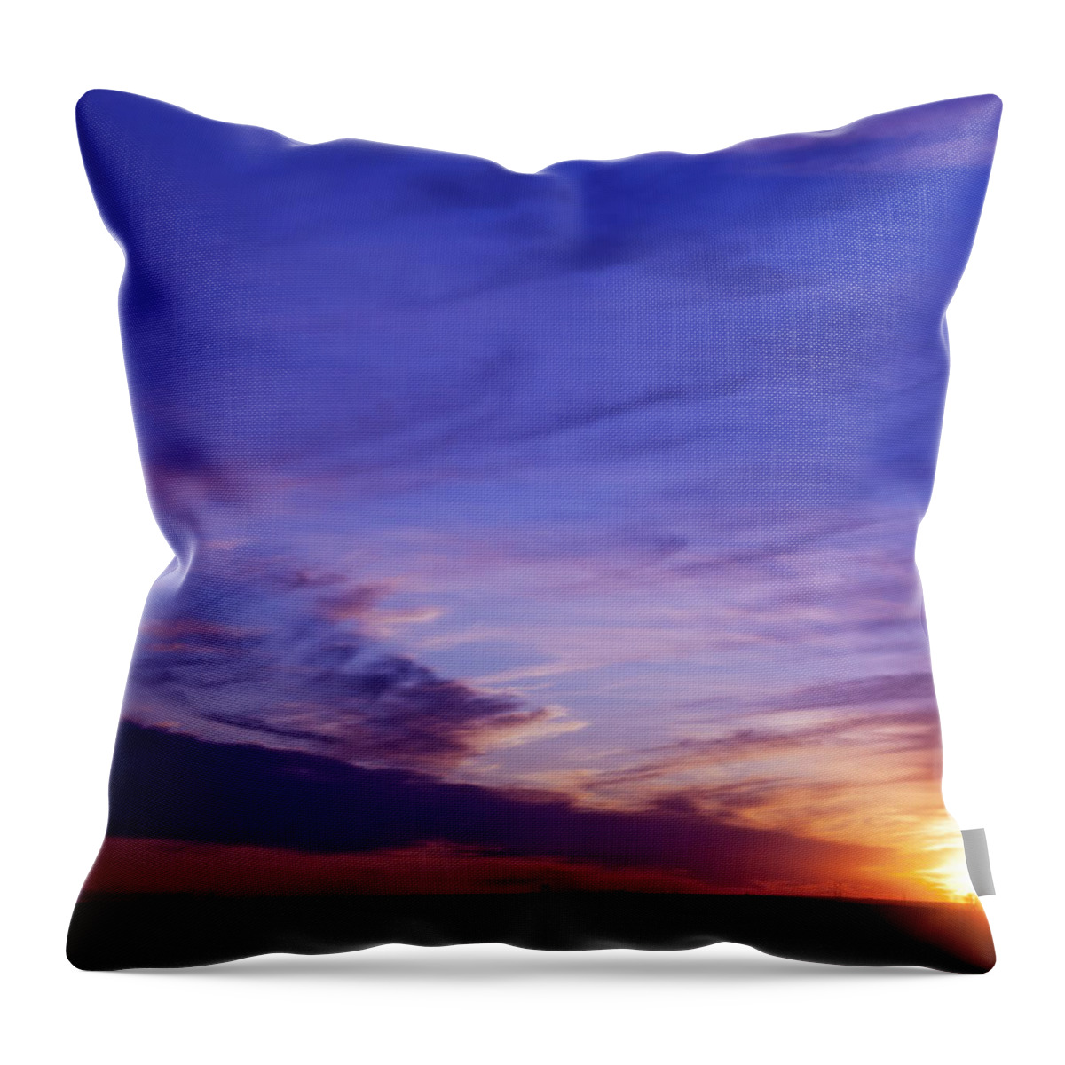 Sunset Throw Pillow featuring the photograph Just before 6 by Toni Hopper