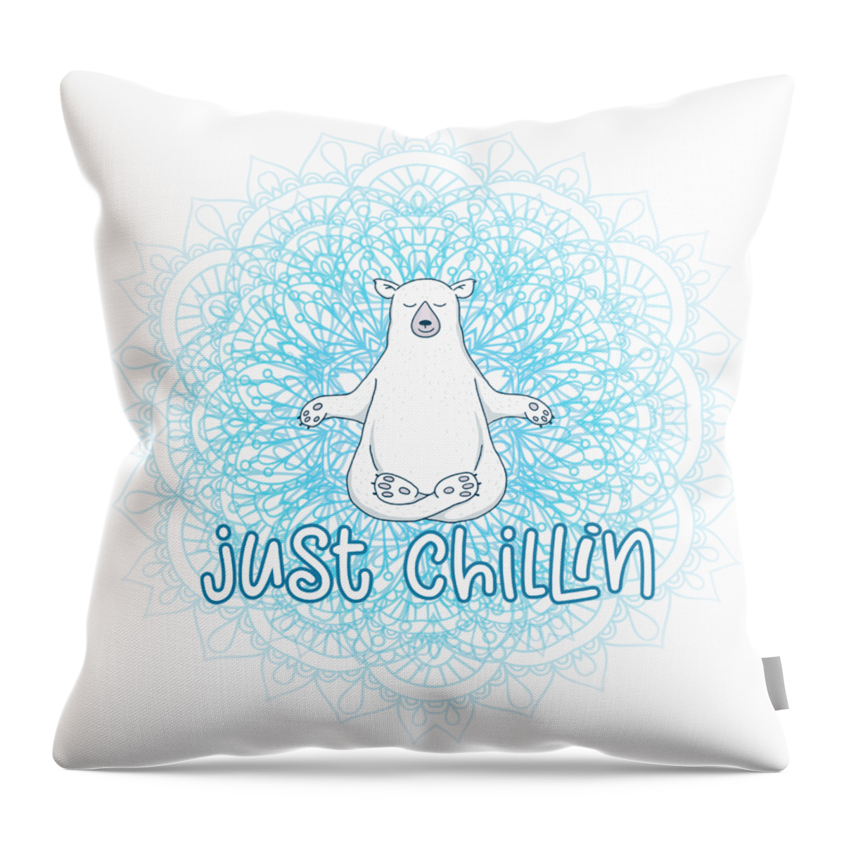 Polar Bear Throw Pillow featuring the digital art Just Chillin Polar Bear by Laura Ostrowski