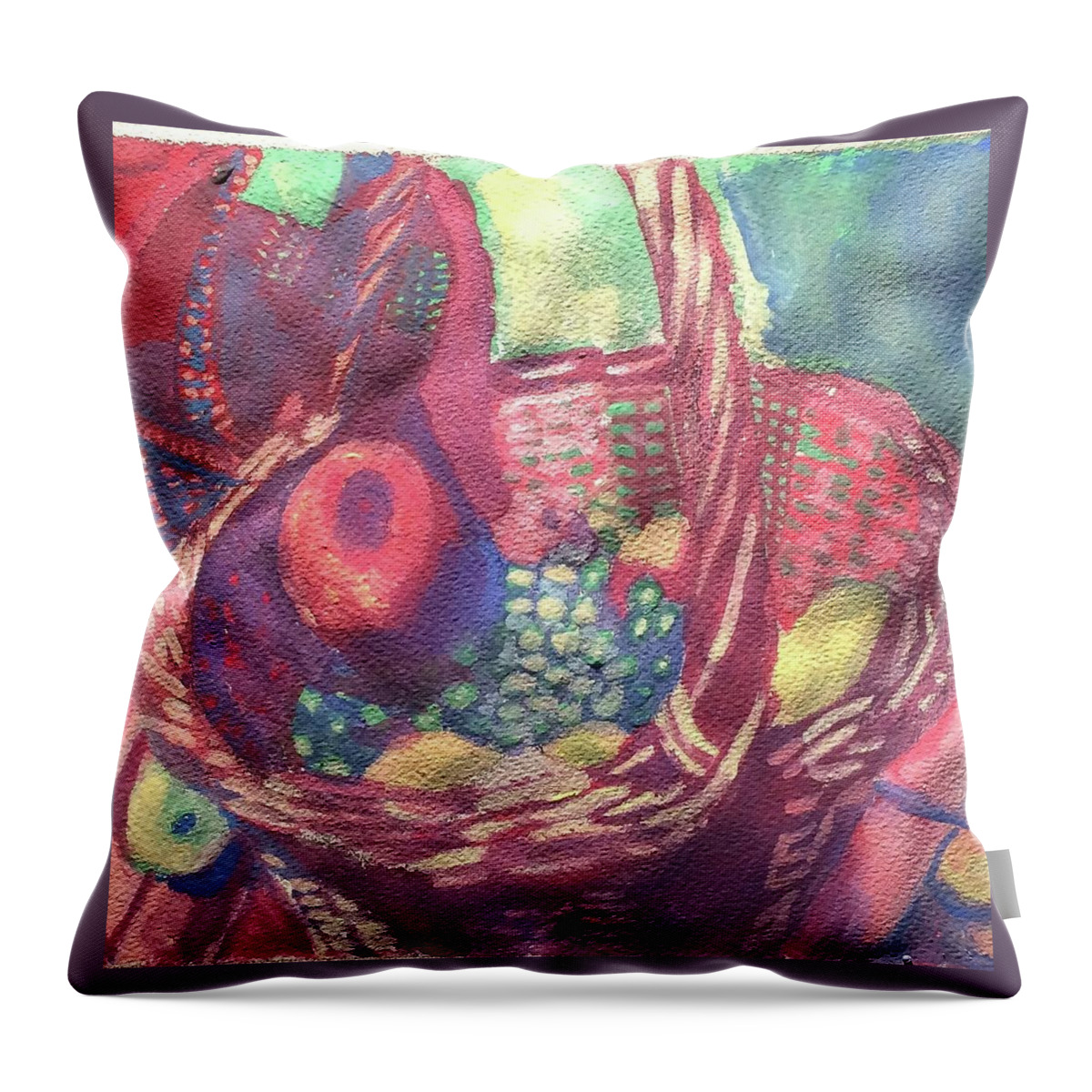Still Life Throw Pillow featuring the painting Just Gathered by Enrique Ojembarrena