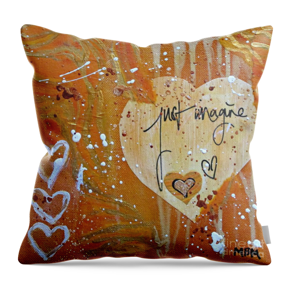 Abstract Art Throw Pillow featuring the painting Just Imagine by Mary Mirabal
