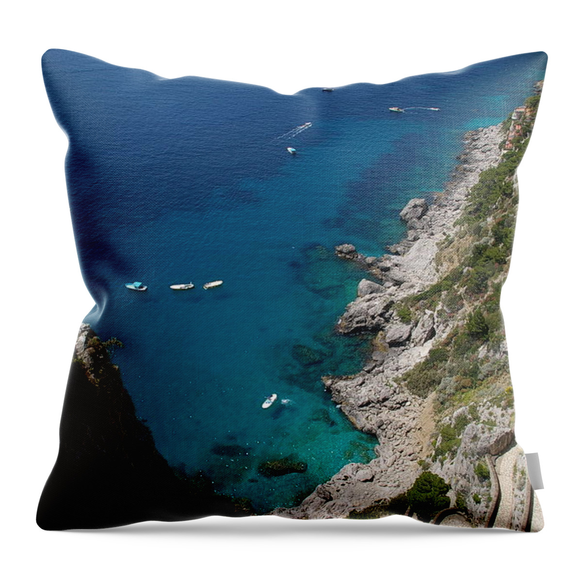 Cliff Tops Throw Pillow featuring the photograph Just Looking Down by Veron Miller