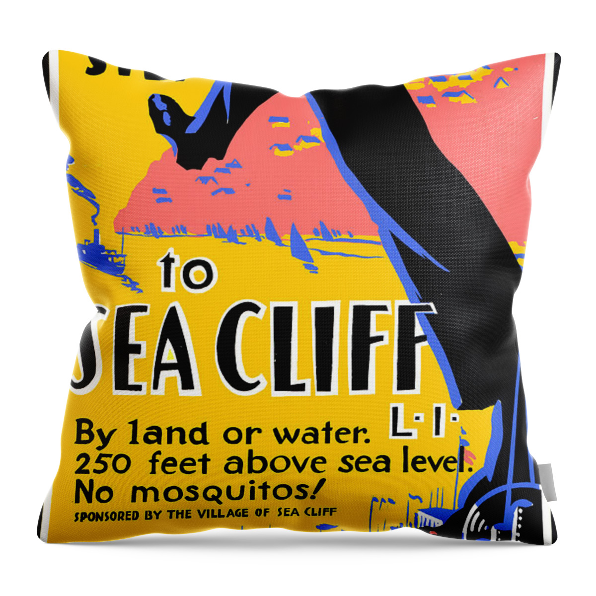 Just One Throw Pillow featuring the painting Just one long step to sea Cliff by Long Shot