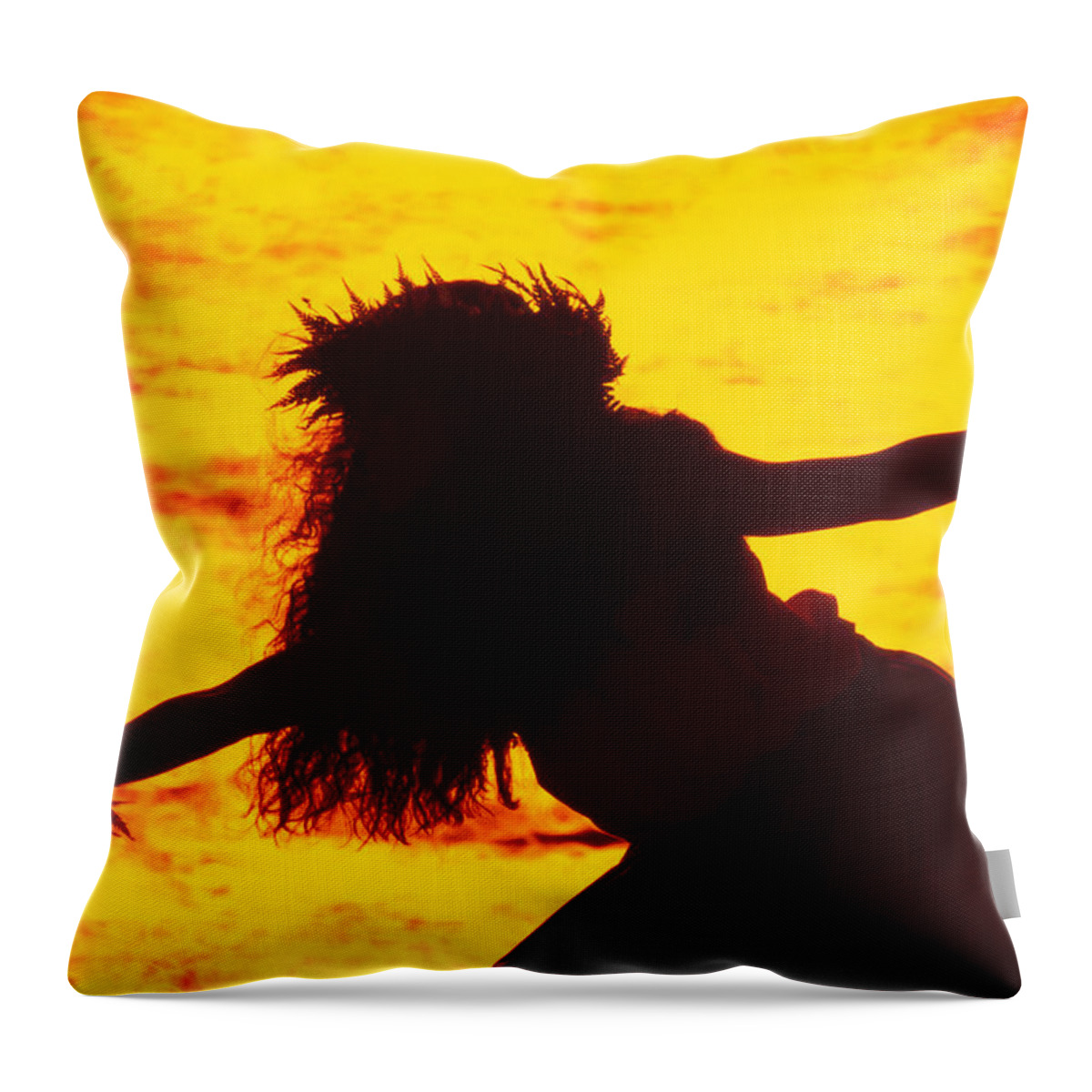 Active Throw Pillow featuring the photograph Kahiko Hula by Ron Dahlquist - Printscapes