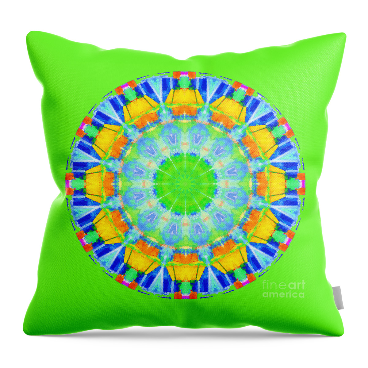 Kaleidos Throw Pillow featuring the photograph Kaleidos - Passionfruit 6ef92c Green by Jack Torcello