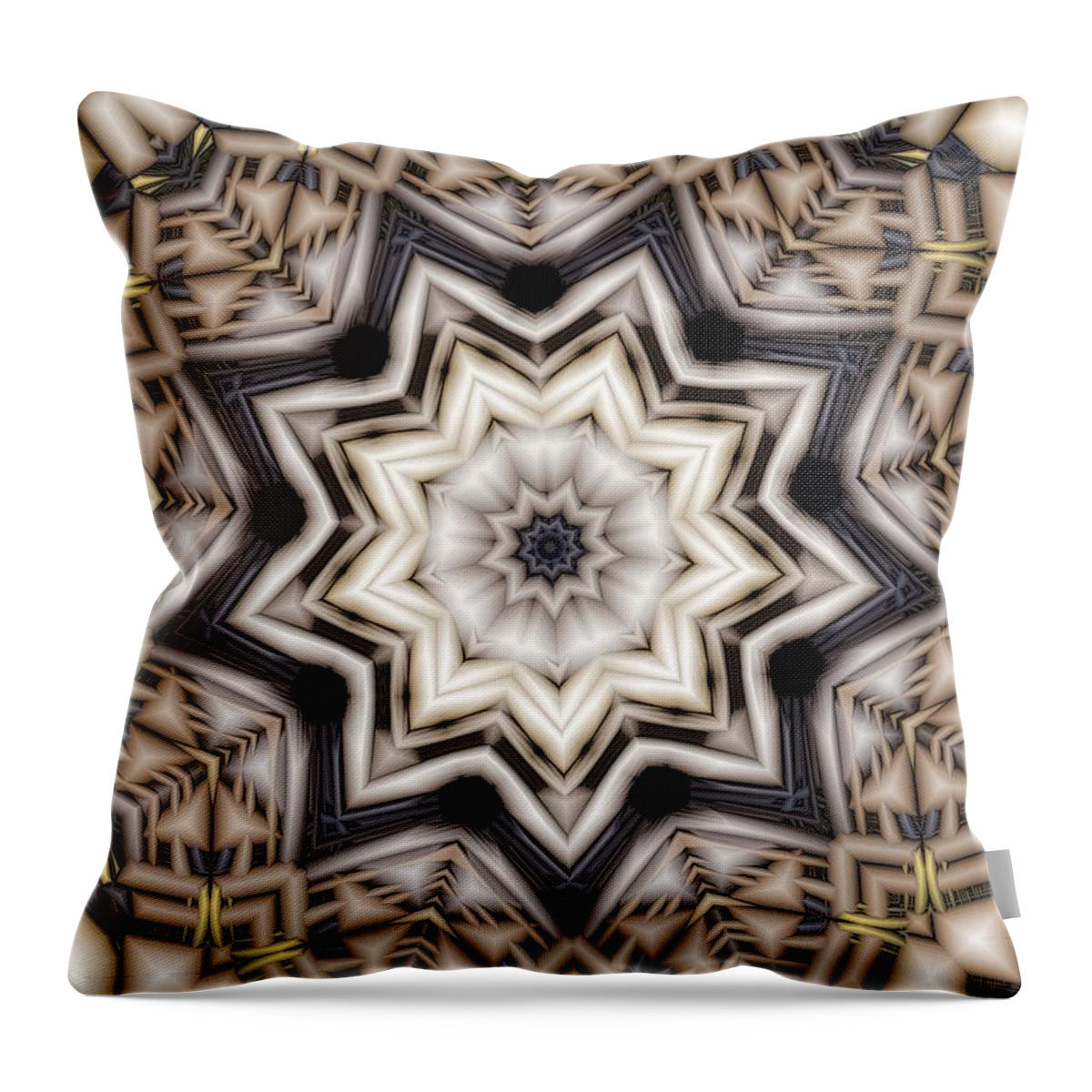 Kaleidoscope Throw Pillow featuring the digital art Kaleidoscope 110 by Ronald Bissett