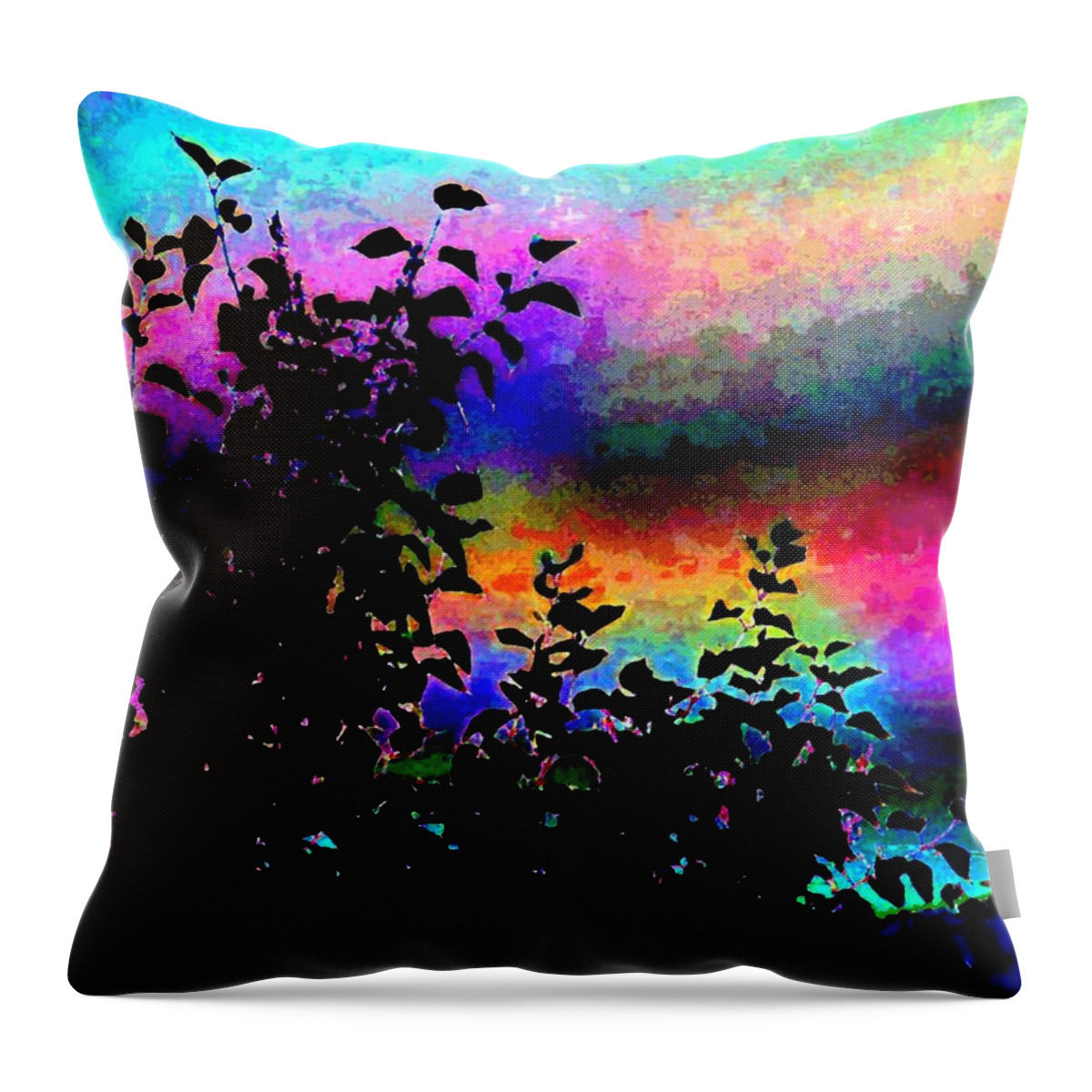 Kaleidoscopic Sky Throw Pillow featuring the digital art Kaleidoscopic Sky by Will Borden