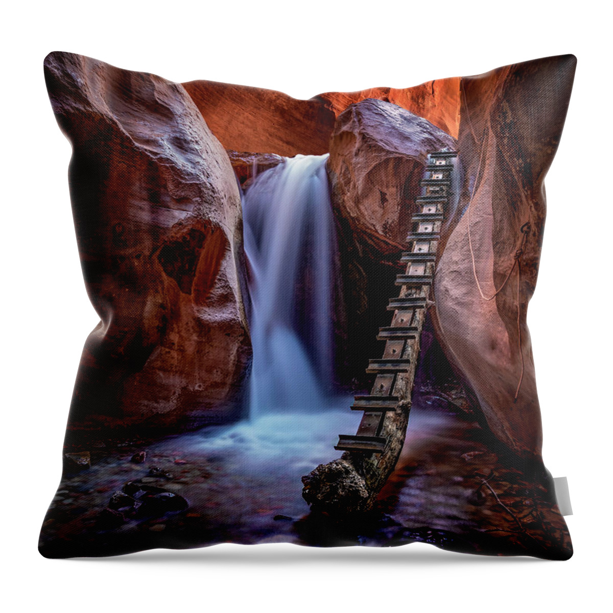 Kanarraville Throw Pillow featuring the photograph Kanarraville Falls by Michael Ash