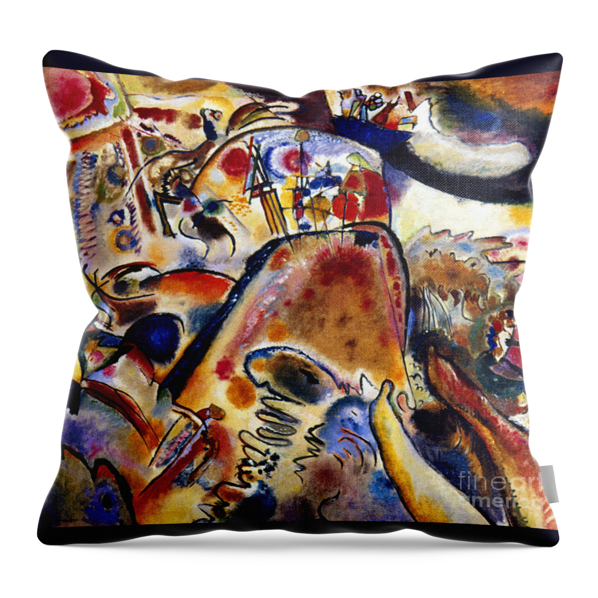 1913 Throw Pillow featuring the painting Kandinsky Small Pleasures by Granger