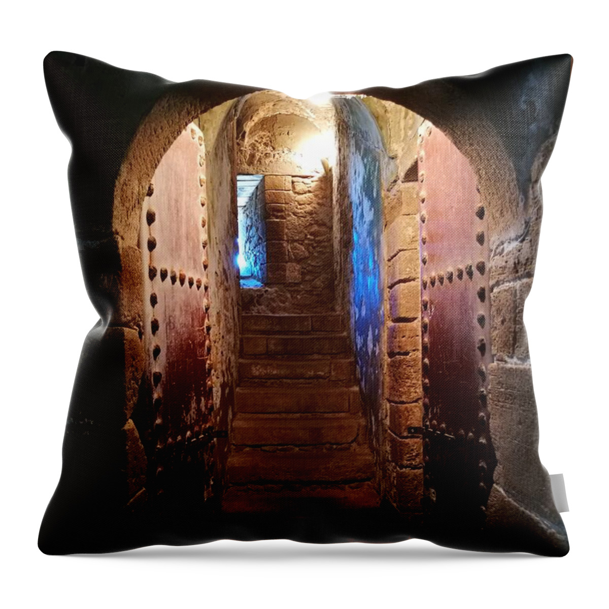 Architecture Throw Pillow featuring the photograph Kasbah tower gateway by Jarek Filipowicz