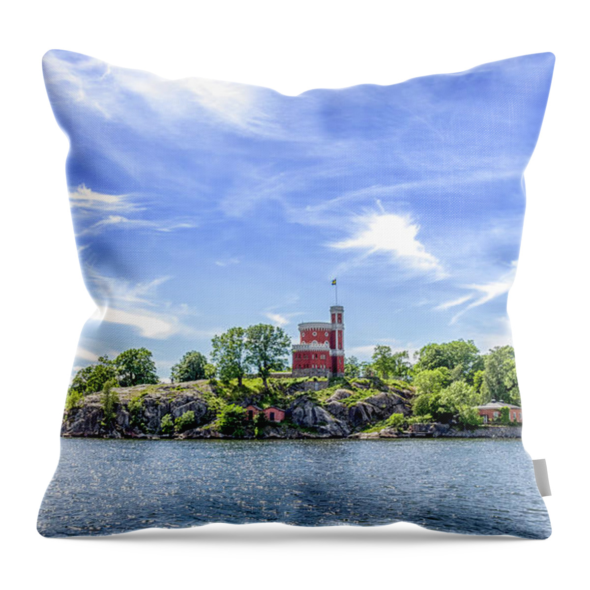 Landmark Throw Pillow featuring the photograph Kastellholmen stockholm by Stelios Kleanthous