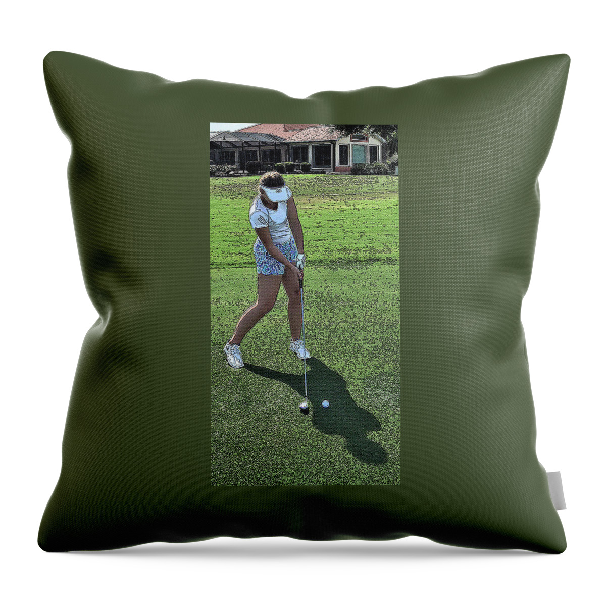 Golf Throw Pillow featuring the photograph Katie by James Rentz